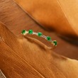 Princess Emerald & Diamond Band Ring SS0076