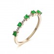 Princess Emerald & Diamond Band Ring SS0076