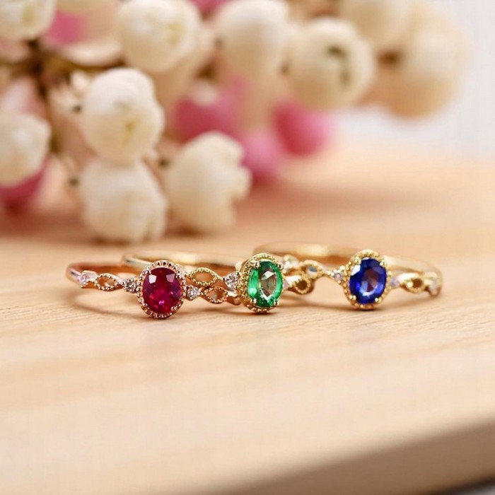 Ruby, Sapphire,Emerald & Diamond Ring SS0067