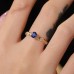 Oval Blue Sapphire And Diamond Vintage Ring SS0083