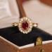 Natural Oval Ruby & Diamond Vintage Ring SS0235