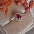 Natural Oval Ruby & Diamond Vintage Ring SS0235