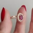 Natural Oval Ruby & Diamond Vintage Ring SS0235