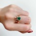 Natural Emerald & Diamond 2 PCS Set Rings SS0034