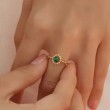 Cabochon Emerald & Diamond Vintage Ring SS0112