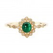 Cabochon Emerald & Diamond Vintage Ring SS0112