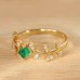 Cabochon Emerald And Diamond Leaf Ring SS0044
