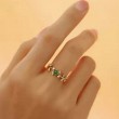 Cabochon Emerald And Diamond Leaf Ring SS0044