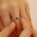 Cabochon Emerald And Diamond Leaf Ring SS0044