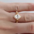 White Topaz And Diamond Vintage Ring SS0175
