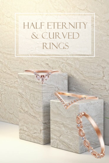 half eternity curved rings