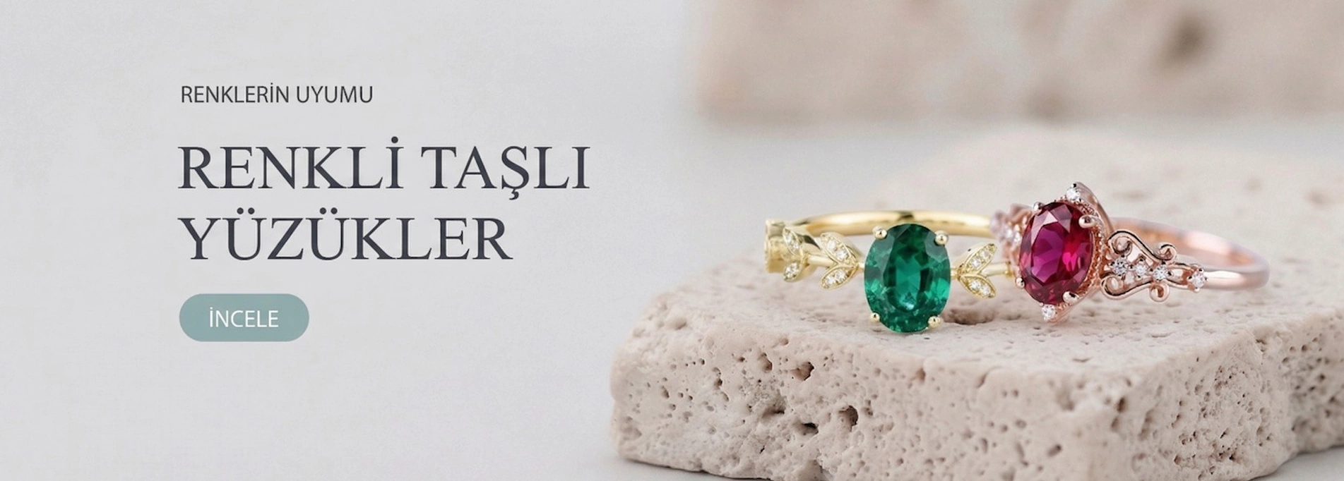 Renkli Taşlı Yüzükler